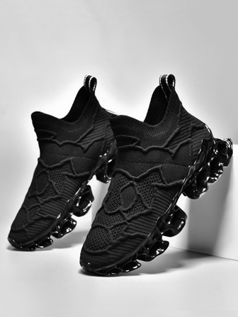 Men's Breathable Mesh Running Blade Sneakers, Sock Shoes, Chunky Shoes, Summer