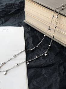 ELSEDES 1入組時尚S925銀發亮的藍色的星球形狀吊墜項鍊適用於女性日常,派對穿戴