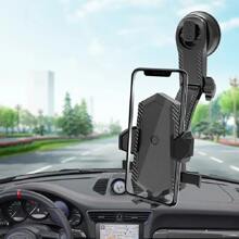 1pc Black Suction Cup Car/Desktop Phone Holder Compatible With All Types Of Phones - Black - View 3