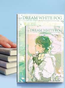 1本56頁幻想動漫主題綠色筆記本,適合學生,新鮮風格,簡約日記 - 綠色 - 查看 8