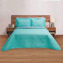 Pinsonic Lightweight Double View Printed Duvet - Teal Blue - View 3
