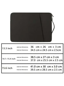 适用于 13/14/15/16 英寸笔记本电脑的笔记本电脑保护套，采用聚酯纤维制成，带口袋，深灰色。 - 淺灰色 - 查看 4