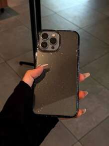 1.5mm Thick Glitter Apple Phone Case, Transparent Soft Cover For IPhone 17 Pro Max/17 Pro/17 Air/17/16 Pro Max/16/16 Pro/16 Plus/15/15 Pro Max/15 Plus 15 Pro/14 Pro Max/14 Pro/14/13 Pro Max/13/13 Pro/13 Pro Max/12/12 Pro Max/12 Pro/11/11 Pro Max/11 Pro - Black - View 7