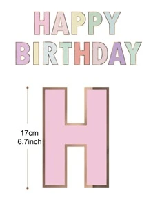 1set Pastel HAPPY BIRTHDAY Banner Macaron Candy Pastel Birthday Garland Bunting 2 3 4 1st Birthday Party Decoration Christening - Multicolor - View 6