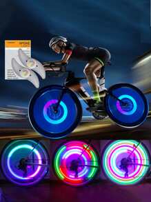 2pcs/pack Multicolor Led Bicycle Wheel Lights Usb/battery Powered Spoke Light Ip65 Waterproof 2/3 Modes Bike Light, Super Bright Bike Decoration & Safety Warning Light