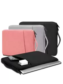 适用于 13/14/15/16 英寸笔记本电脑的笔记本电脑保护套，采用聚酯纤维制成，带口袋，深灰色。 - 淺灰色 - 查看 7