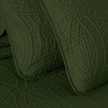 2入組/套黑暗綠色床單套裝,現代織物床罩被套 - 橄欖綠 - 查看 6