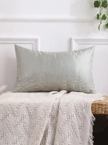 Miater 1pc Imitated Silk Gold Striped Jacquard Pillowcase