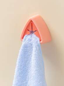 1 Pieza Toallero Colgante Para Baño Sin Taladrar, Titula De Almacenamiento De Trapos De Cocina Y Baño, Colgador De Toallas Y Paños De Limpieza - Rosa - Ver 2