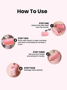 Facial Massage And Ice Compress Beauty Roller, Single Pack, Pink Color. - Pink - View 5