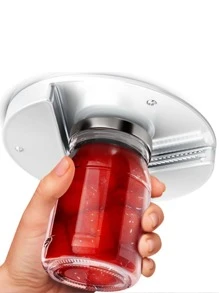 圓形蓋開罐器,可安裝於櫥櫃下方的廚房工具或放桌面上使用 - 白色 - 查看 1