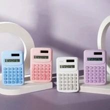 1個便攜式太陽能電池/電源計算機,帶有大型液晶顯示屏 - 12位標準功能,適用於簡單的數學和快速計算 - 紫色 - 查看 11