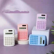 1個便攜式太陽能電池/電源計算機,帶有大型液晶顯示屏 - 12位標準功能,適用於簡單的數學和快速計算 - 紫色 - 查看 9