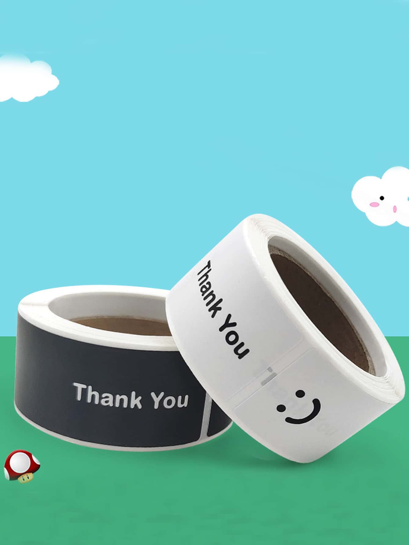 1卷謝謝您的禮物裝飾貼紙貼紙 - 黑色 - 查看 1