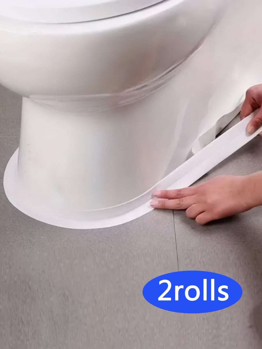 2卷,6.4m長,防水防霉膠帶,適用於廚房防潮、馬桶防水帶、水槽縫隙防水墊、洗手間角落密封帶、瓷磚間縫密封黏合劑 - 白色 - 查看 1