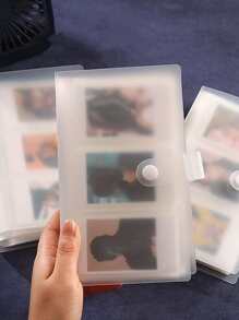 Kpop Hình chụp Thẻ Tập ảnh Với 120 Máy đánh bạc - Mờ Ví thẻ Đối với Danh thiếp Lưu trữ - trắng - Xem 4