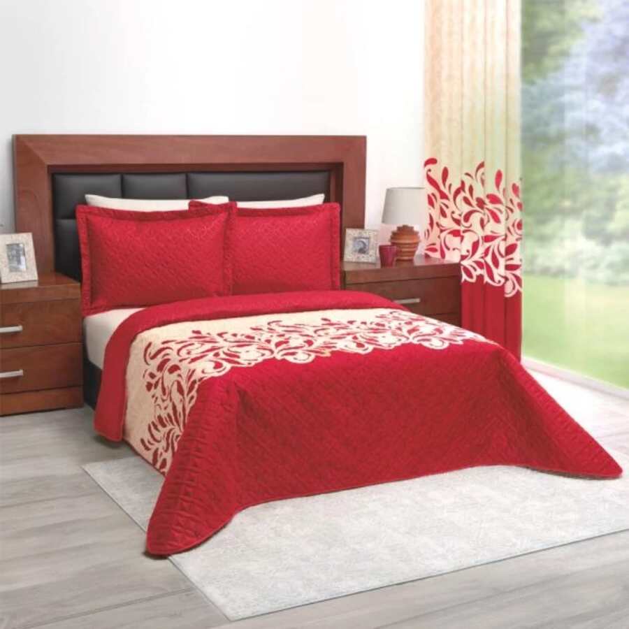 Pinsonic Lightweight Double View Printed Duvet - Red - View 1
