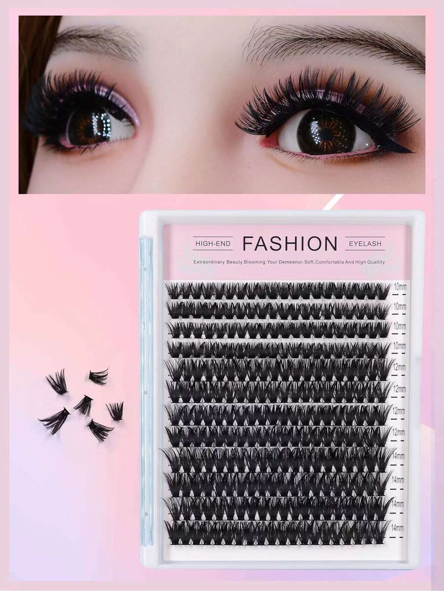 240 Piezas Pestañas Postizas Naturalmente Densas Diarias Para Agrandar Los Ojos - Negro - Ver 1