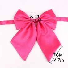 1個純色蝴蝶領帶,女式,黃色聚酯纖維襯衫領飾品,學院風格,日韓版型,學生制服,適用於日常穿著 - 黃色 - 查看 5