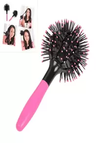 1 件 3D 炸弹卷发刷球造型球形按摩梳顺发耐热发梳、发刷、梳子、美发工具、美发产品及配件适用于理发沙龙美容旅行必需品 - 粉色 - 查看 2