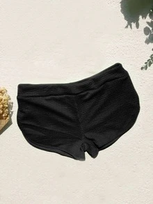 Mujer Shorts de natación negro cuadrado - Negro - Ver 3