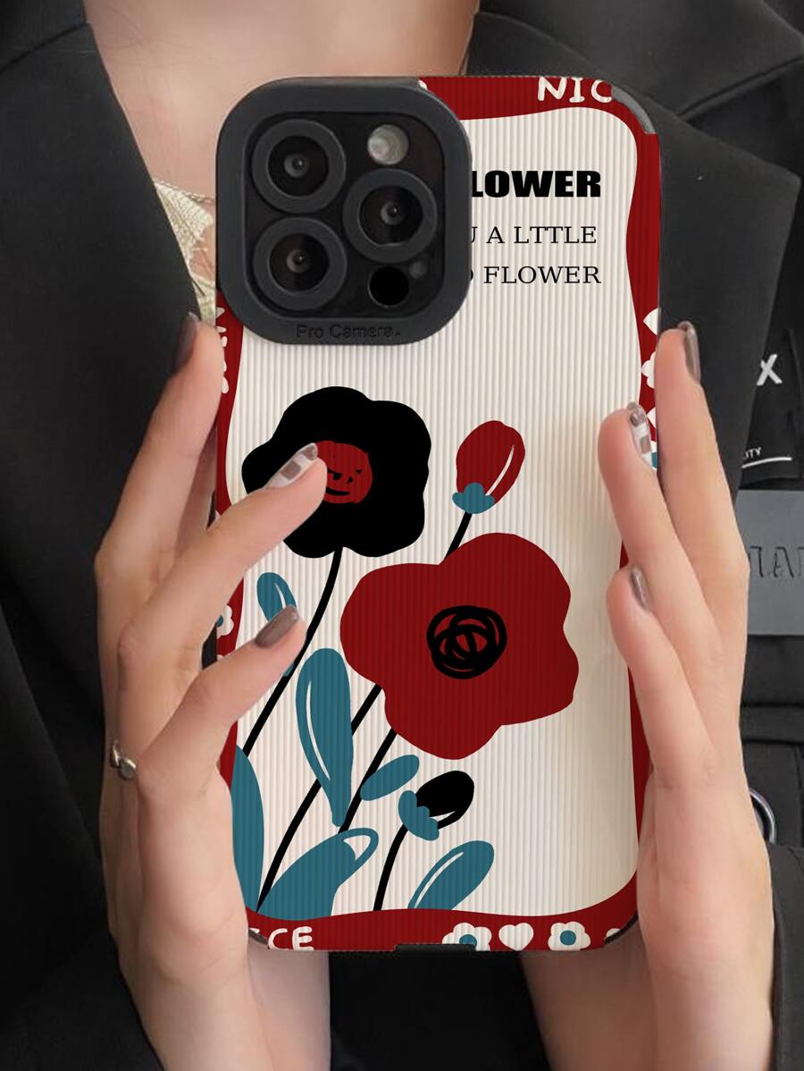Handyhülle mit Blume Muster, - Verschiedenfarbig - Übersicht 1