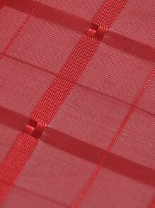 1pc Plaid Pattern Window Curtains, Suitable For Living Room & Bedroom - Red - View 6