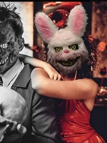 Ricolandia Plush Rabbit Mask Halloween Costume The Purge 1 Pc - White - View 4