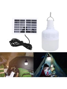 Lampara Bombilla Led Solar Foco De Carga Solar Y Electrico - Blanco - Ver 3