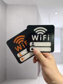 Wifi Network Identification, Wifi Password And Signal Symbol Sticker, Blackboard Sticker With White Board Pen - 1pc - Multicolor - View 2