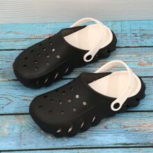 女士雙色時尚輕盈透氣厚底運動鞋,鞋面帶孔