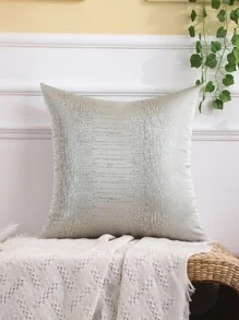 Miater 1pc Imitated Silk Gold Striped Jacquard Pillowcase