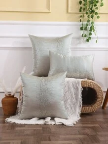 Miater 1pc Imitated Silk Gold Striped Jacquard Pillowcase