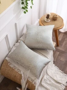 Miater 1pc Imitated Silk Gold Striped Jacquard Pillowcase