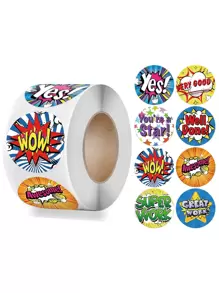 500 cái Cuộn Bảng chữ cái tiếng Anh Không thấm nước Tự dính Hình dán Nhãn Đối với Đồ trang trí - Nhiều màu - Xem 1