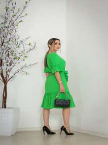 Women Dresses - 薄荷綠 - 查看 3