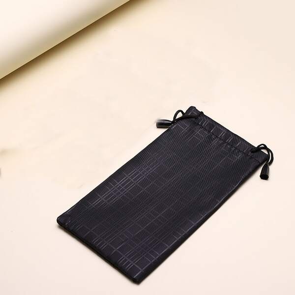 3入組光澤黑眼鏡袋:繩齊眼鏡袋,軟質且便攜的防塵太陽眼鏡和眼鏡收納袋