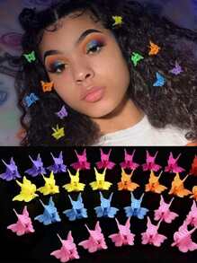 20pcs/Set Women's Colorful Butterfly Plastic Hair Accessories, Fashion Hair Clips For Daily & Romantic Dates, Cute Hair Pins & Mini Hair Claws Hair Styling Set, Dopamine Hair Jaw Clip Hair Clamps Hair Clutch Hair Clip, Hair Bows Elegant Claw Clip - Multicolor - View 1