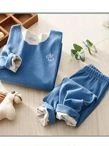 Ropa Interior Térmica para Niños y Niñas Calientes y Cómodos Unisex 110-170cm 4-16Años - Azul - Ver 1