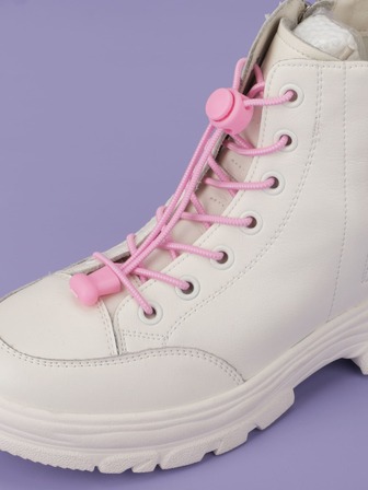 1對彈簧扣的彈性無繫帶鞋帶