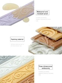 1件装3D立体自粘踢脚线 - 欧式风格，通用防水易安装家居装饰墙饰条，适用于房间翻新和DIY | 2026年情人节和新年装饰 | 复活节和圣诞节的完美节日家居装修礼物 - 銀色 - 查看 10