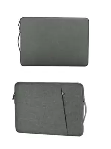 适用于 13/14/15/16 英寸笔记本电脑的笔记本电脑保护套，采用聚酯纤维制成，带口袋，深灰色。 - 淺灰色 - 查看 4