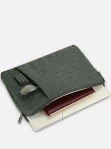 适用于 13/14/15/16 英寸笔记本电脑的笔记本电脑保护套，采用聚酯纤维制成，带口袋，深灰色。 - 淺灰色 - 查看 5