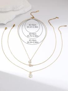 Hihho Set de 3 bucăți de colier în formă geometrică cu incrustație, design creativ pandantiv, cadou de bijuterii de lux pentru femei