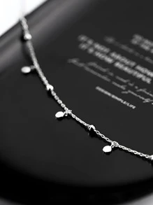 ELSEDES 1入組時尚S925銀發亮的藍色的星球形狀吊墜項鍊適用於女性日常,派對穿戴