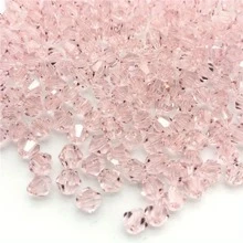 90pcs Pha Lê Áo Yếu tố Nhị khúc Hạt 4MM Nhiều màu Ly Spacer Hạt Đối với Làm đồ trang sức DIY Phụ kiện Thủ công Thủ công Hạt Phụ kiện - Màu Hồng baby - Xem 1