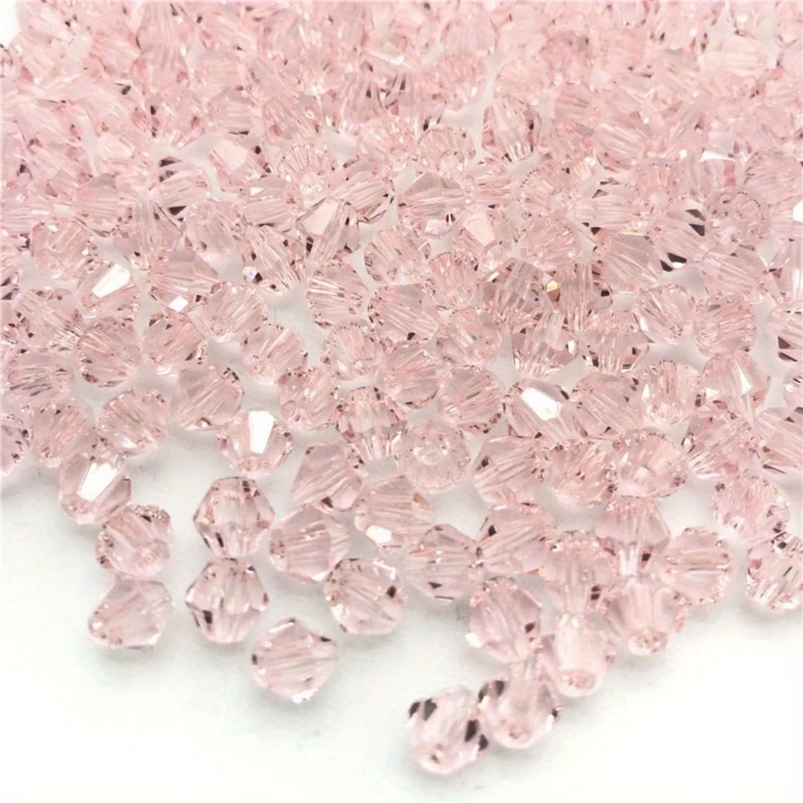 90pcs Pha Lê Áo Yếu tố Nhị khúc Hạt 4MM Nhiều màu Ly Spacer Hạt Đối với Làm đồ trang sức DIY Phụ kiện Thủ công Thủ công Hạt Phụ kiện - Màu Hồng baby - Xem 1