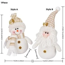 1隻聖誕毛絨玩具聖誕老人或雪人娃娃裝飾禮物飾品