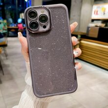 1pc Green Case For Mobile Phone, Space Glitter Tpu Shockproof Protective Case With Camera Lens Protection