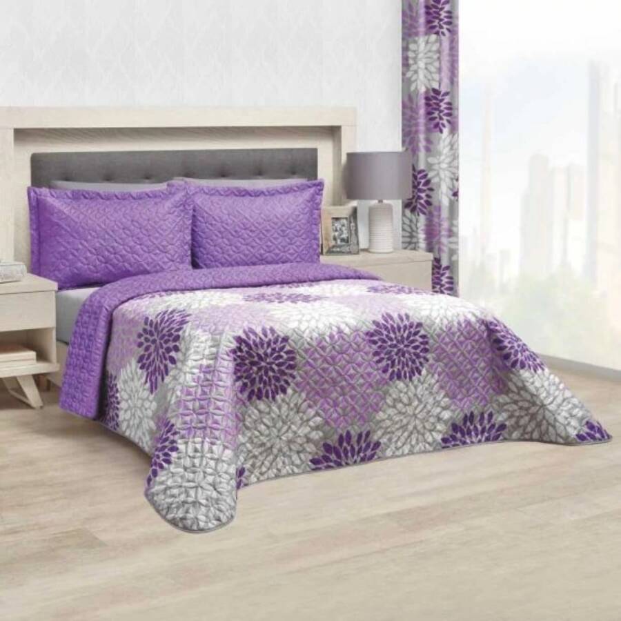 Pinsonic Lightweight Double View Printed Duvet - Lilac Purple - View 1
